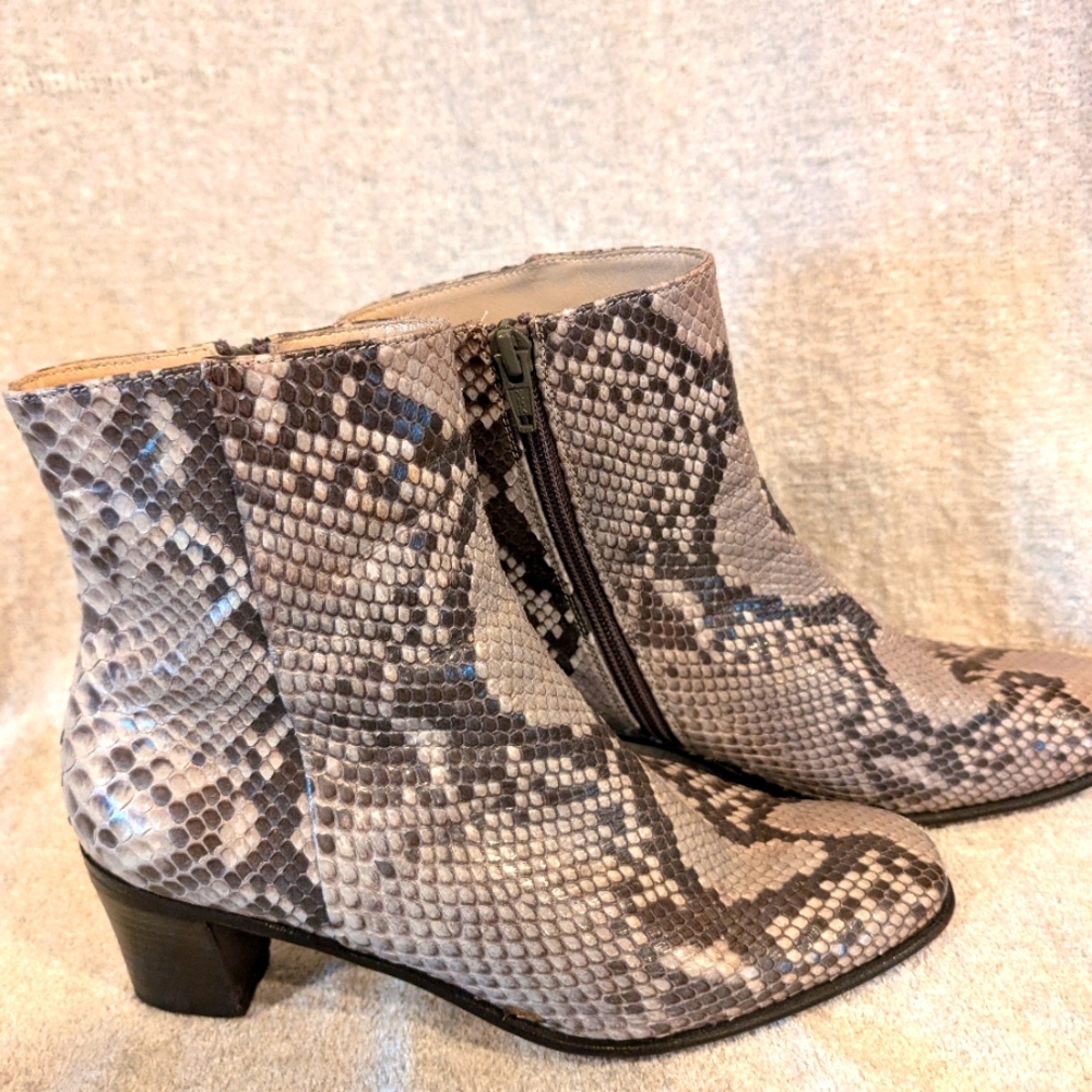 Snakeskin Italian Ankle Boots - image 1
